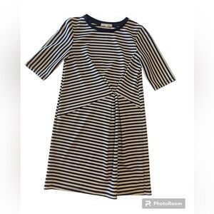 Like New Cooper Key girls stripped dress navy and white stripe size medium